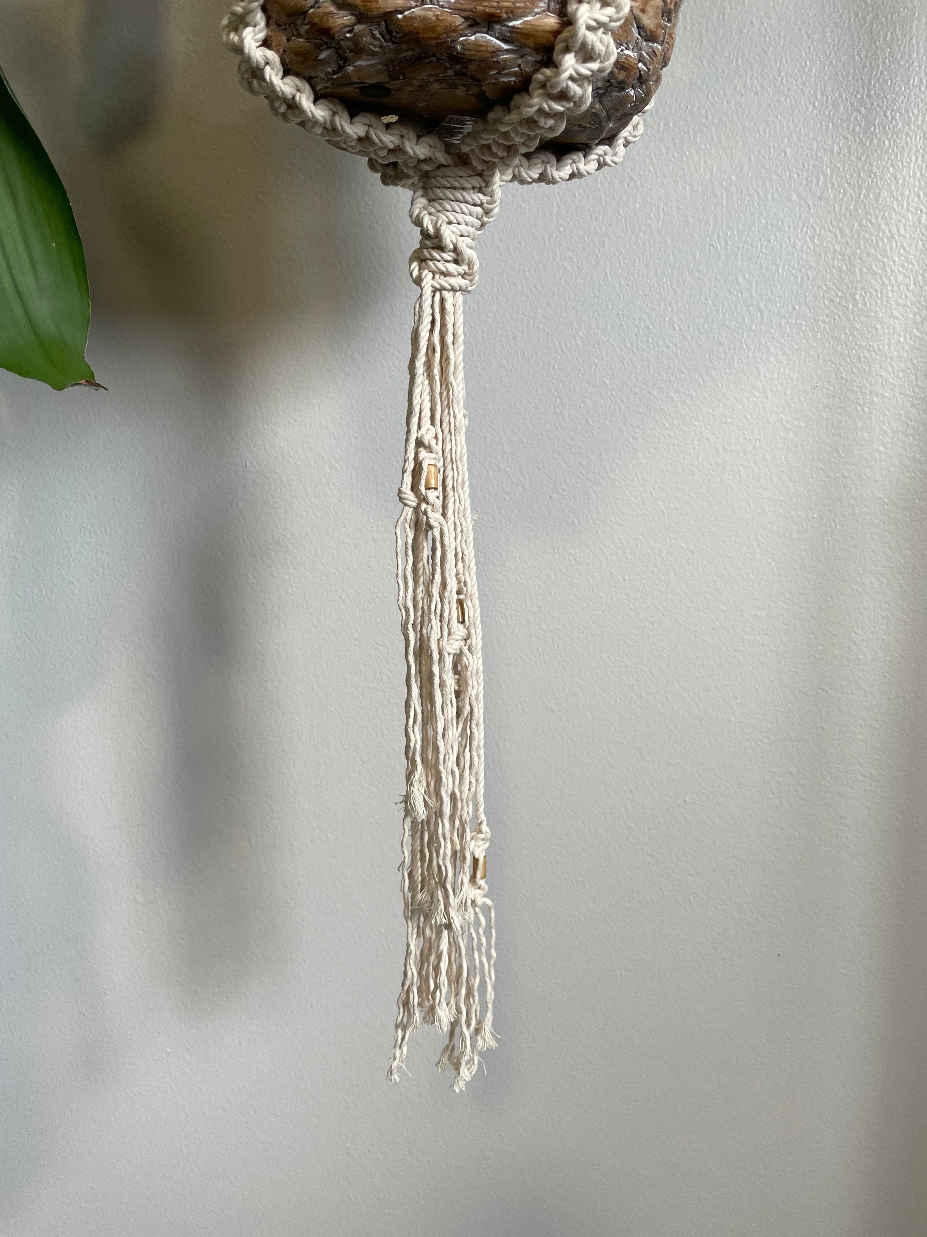 medium macrame plant hanger Medium Macramé Plant Hanger – theposiepatch